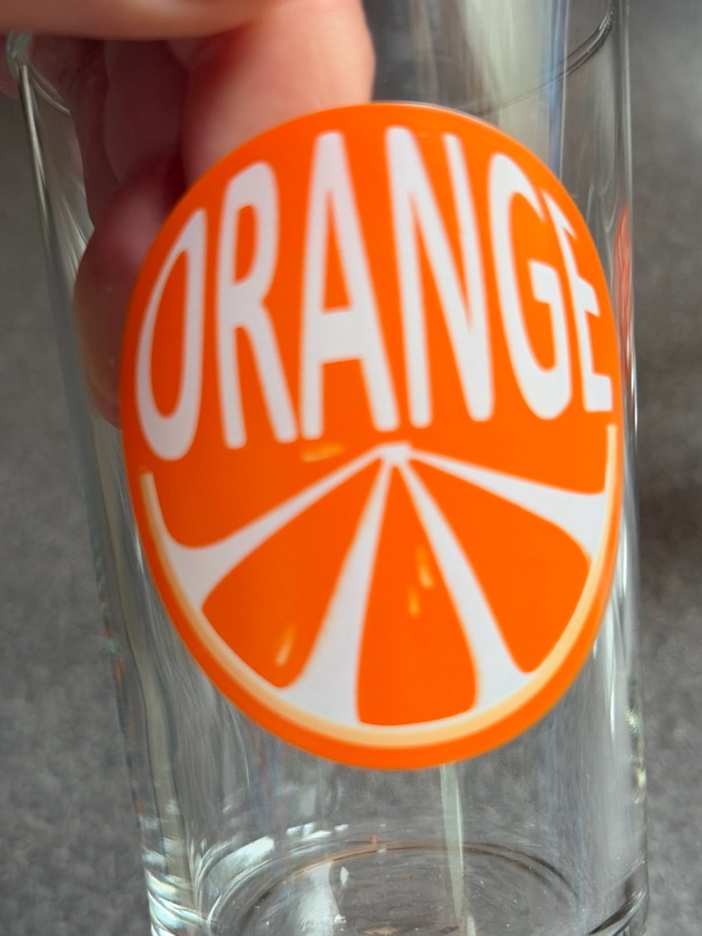Retro Vintage 1970’s Clear Glass 6oz Tumbler with Orange Graphic - Set of 4 - Picture 6 of 6